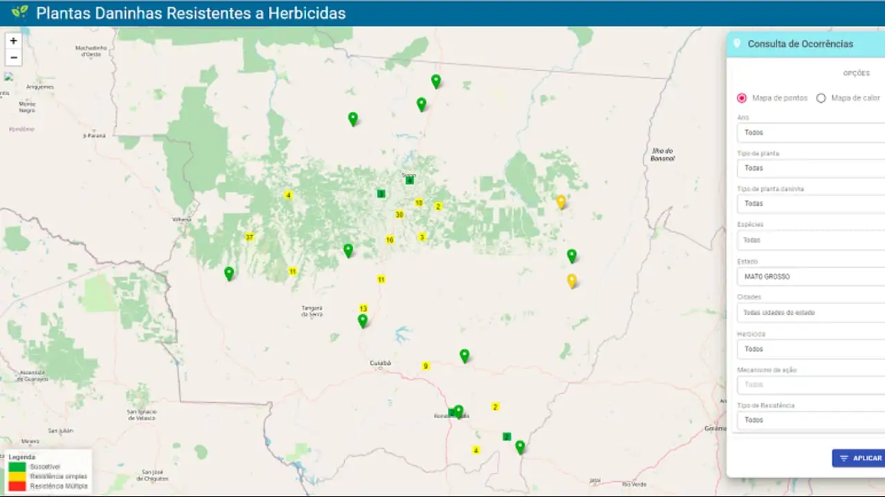 Plataforma mostra resistência de plantas daninhas a herbicidas 2 Plataforma é online e gratuita é oferecido pela Embrapa e empresa privada.