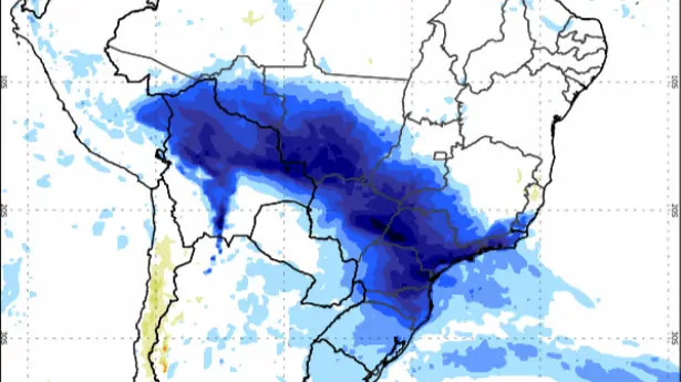 Ciclone extratropical associado a uma frente fria se espalha pelo país.