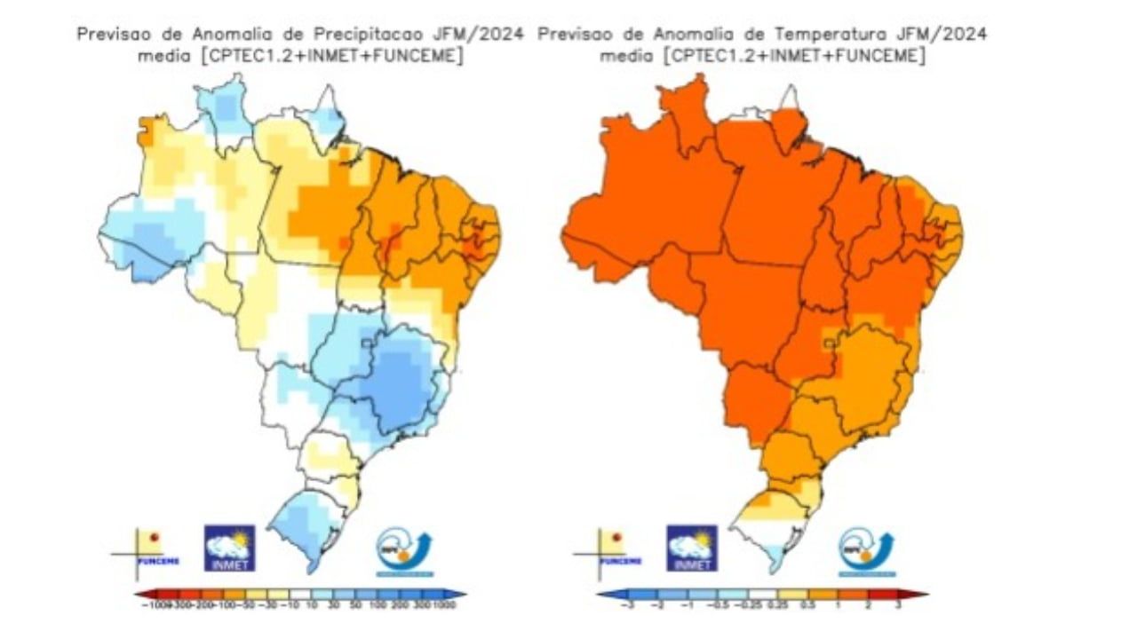 Clima beneficiará a agropecuária no verão brasileiro. 