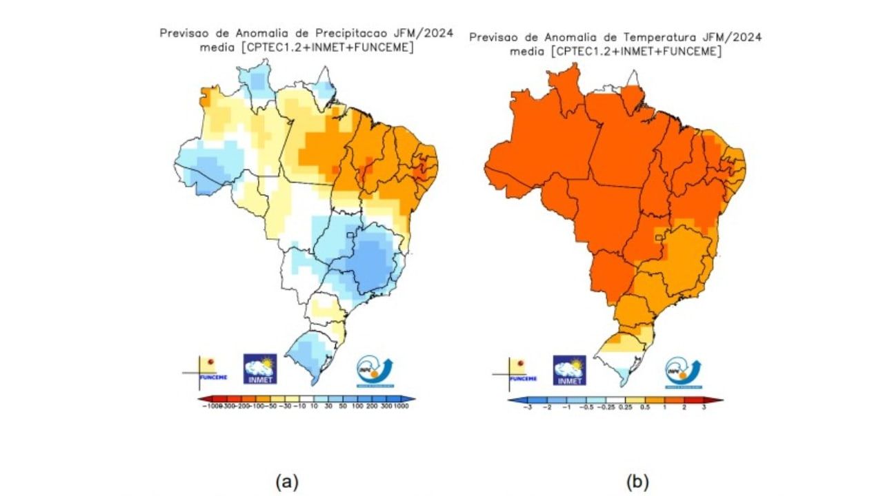 Boletim Agroclimatológico do Inmet mostra precipitações abaixo da média no Norte.