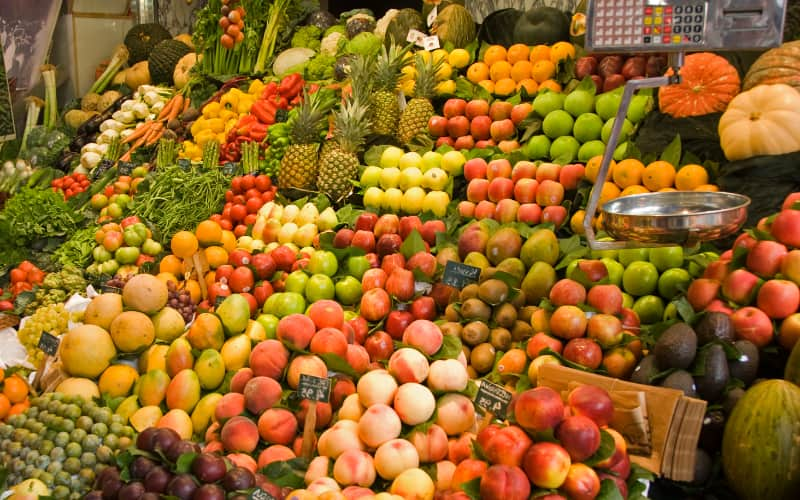 Quedas nos preços das frutas