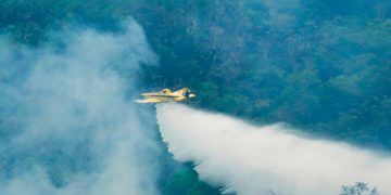 Aeronaves federais lançam mais de 1 milhão de litros de água contra incêndios no Amazonas